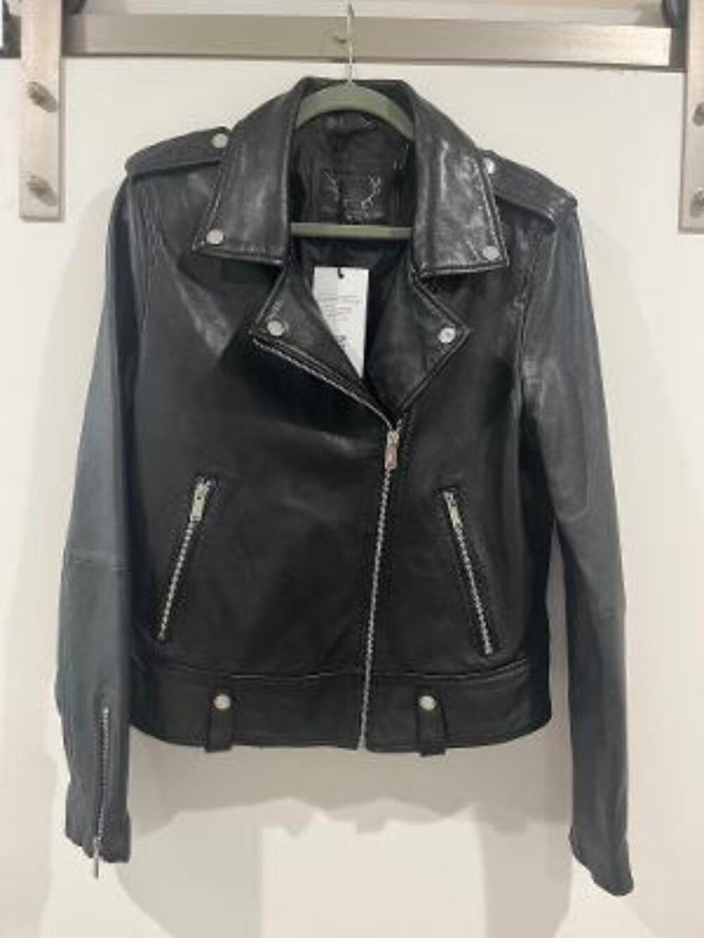 NWT Bod & Christensen Morgan Black Leather Jacket